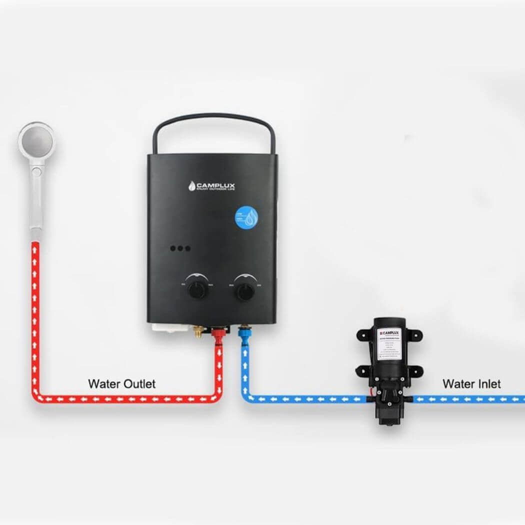 Camplux 12V Water Pump 35PSI DC 1.2GPM 4.3LPM Diaphragm for Caravan RV Marine Fishing Boat