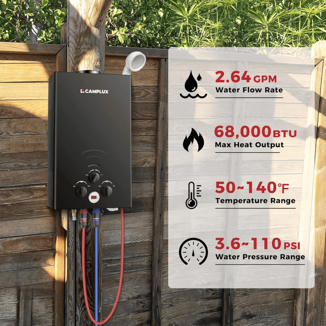 Camplux BW264B Camping Water Heater Propane