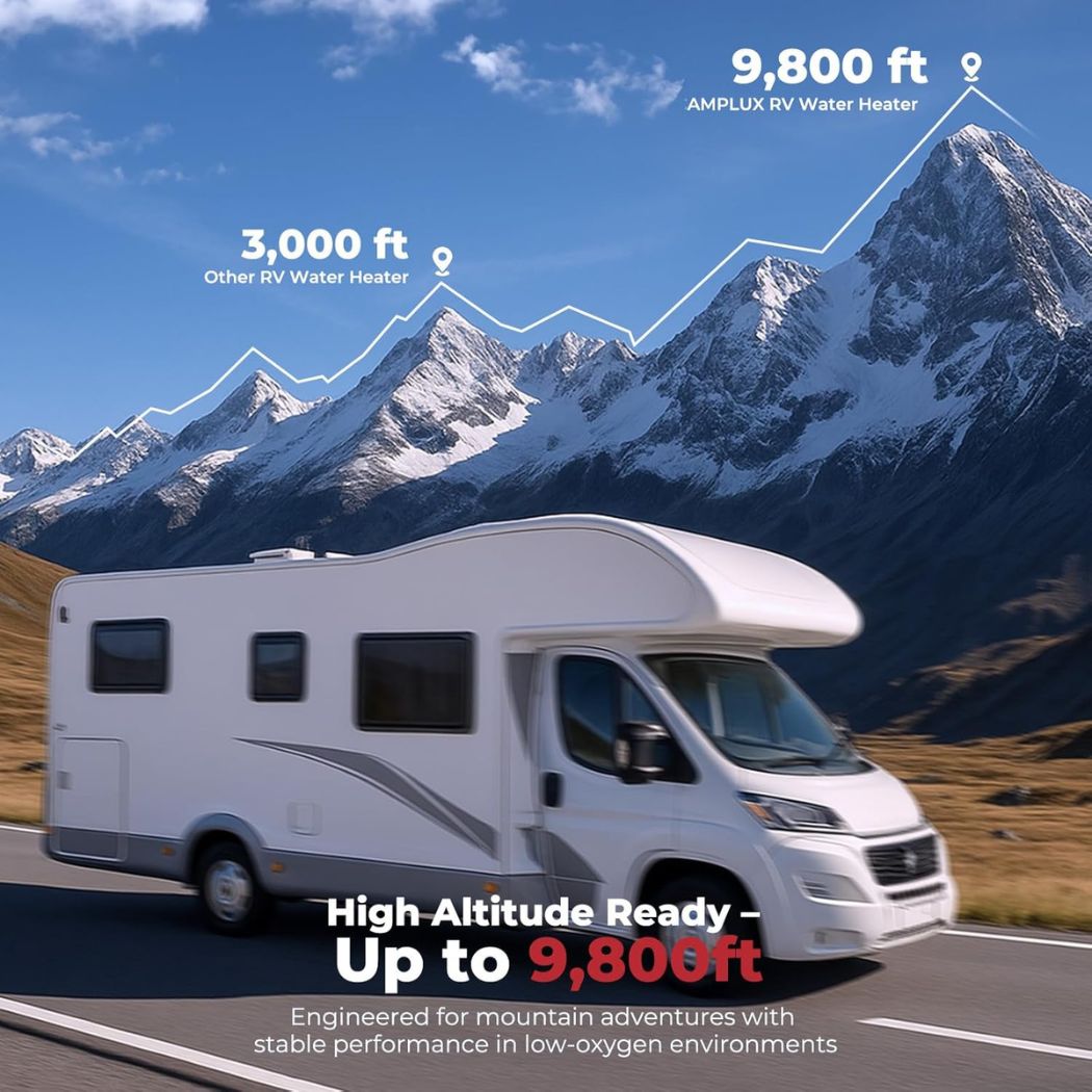 Camplux PRO 65,000 BTU RV Tankless Water Heater 2.64 GPM-Black