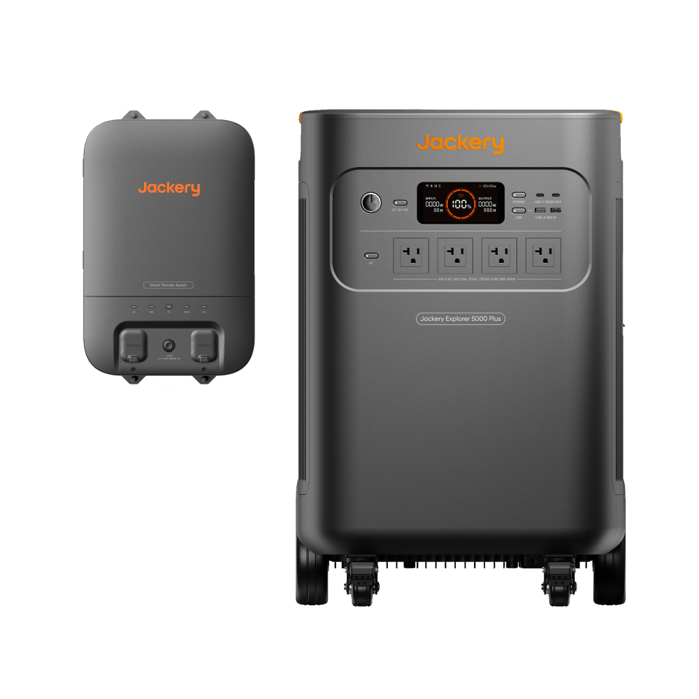 Jackery power station and battery pack on a transparent background