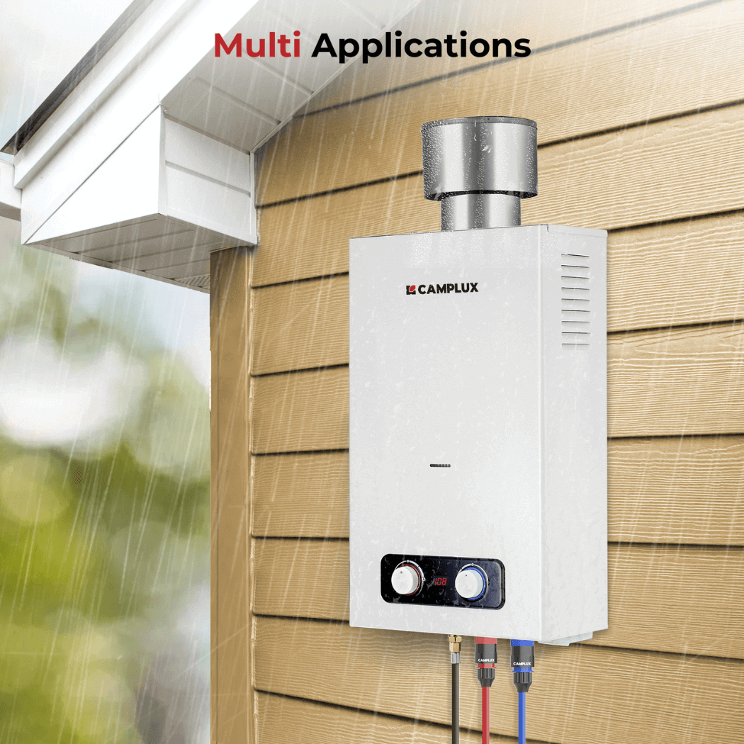 Camplux BD264C Tankless Propane Water Heater With Rain Cap