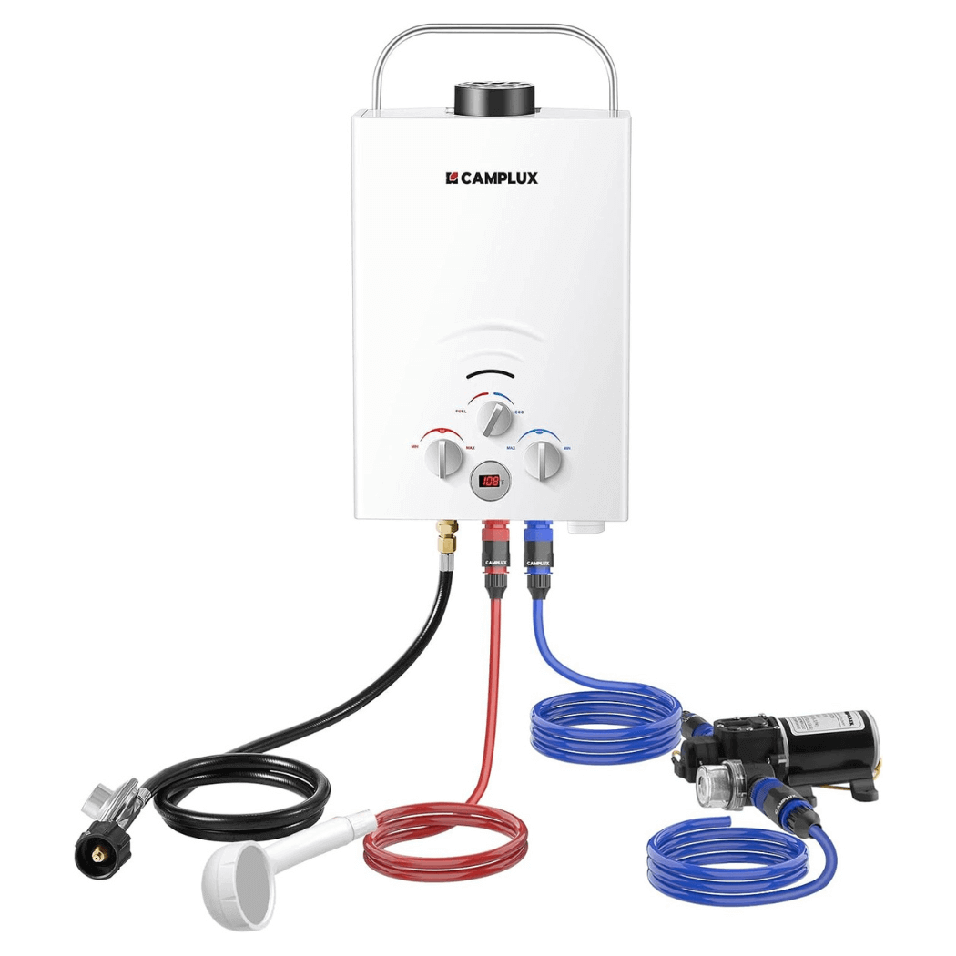 Camplux BW158P60 Camping Water Heater With Pump Kit