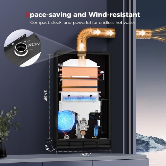 Camplux Climatech-7 Indoor Tankless Gas Water Heater 5.28 GPM | White