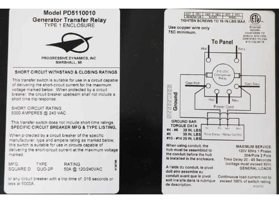 30 AMP 120V automatic transfer switch with quick-flip connector