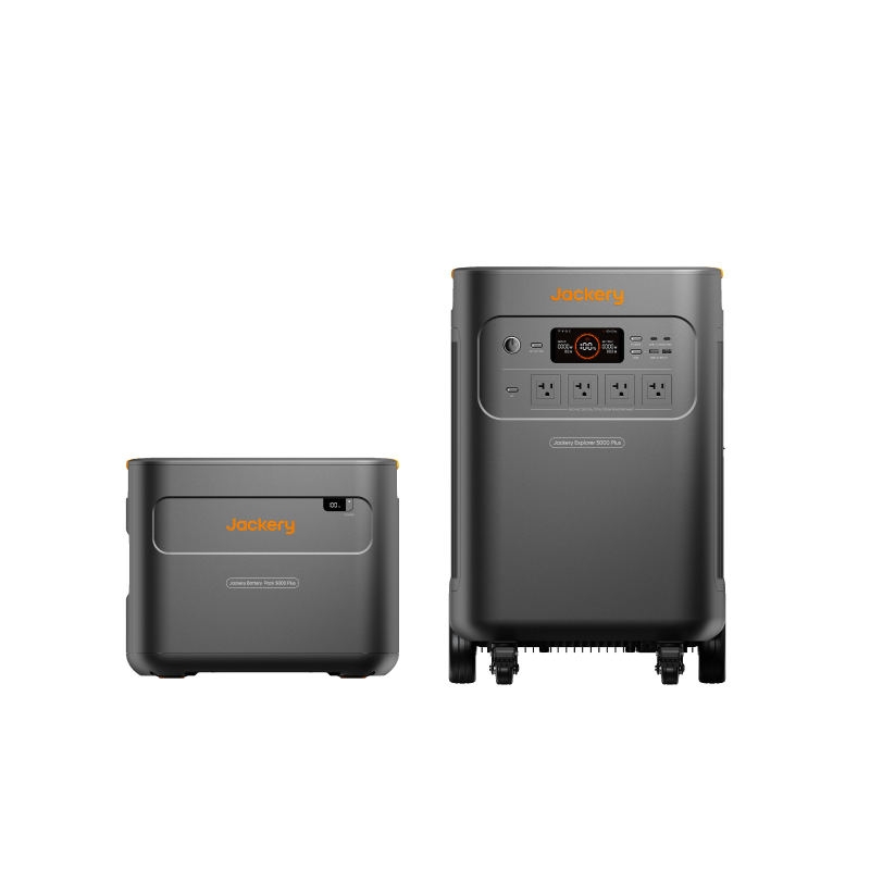 Two jackery power stations on a white background