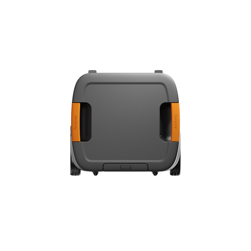 top view of generator with orange handles 